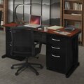 Fusion Pedestal Desk, 30 D, 72 W, 29 H, Cherry, Wood|Metal MDP7230CH